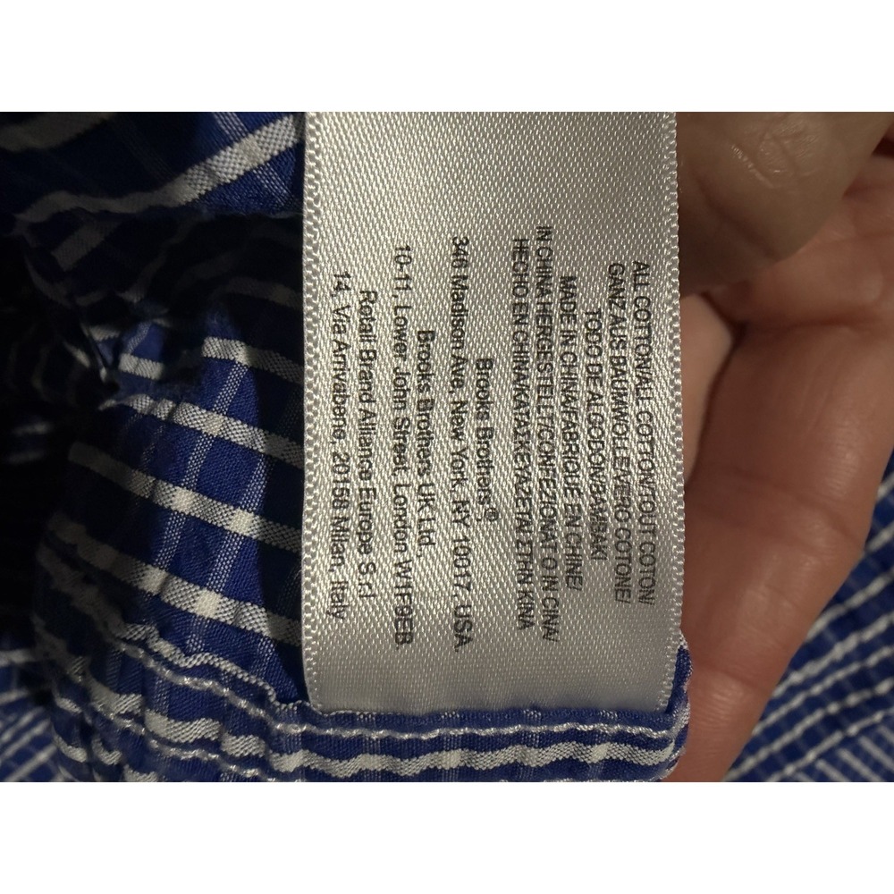 Brooks Brothers Shirts Men's Large Seersucker Lot Of Three Red Green Blue GGG2-9 - Picture 3 of 14